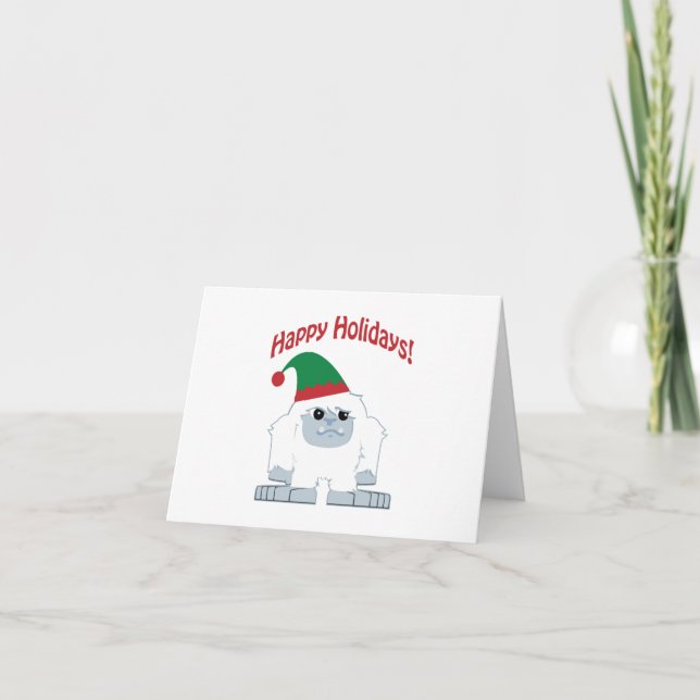 Cartes Pour Fêtes Annuelles Bonnes fêtes ! Yeti de Noël (Devant)