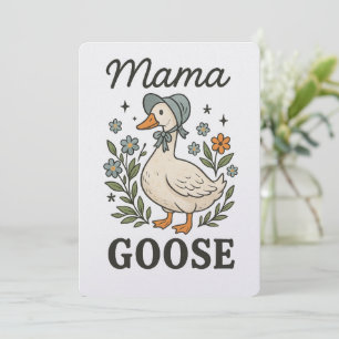 Cartes Pour Fêtes Annuelles Bonnet Floral Maman l'Oie Mignon Fantaisiste