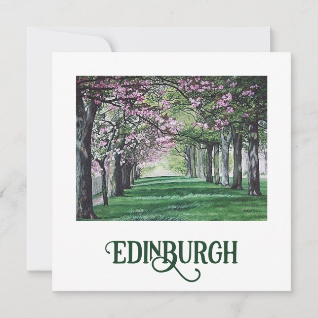 Cartes Pour Fêtes Annuelles Bonny Scotland beau parc d'Édimbourg art (Devant)