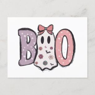 Cartes Pour Fêtes Annuelles BOO Bulles lettres Ghost & Pretty Pastel Halloween