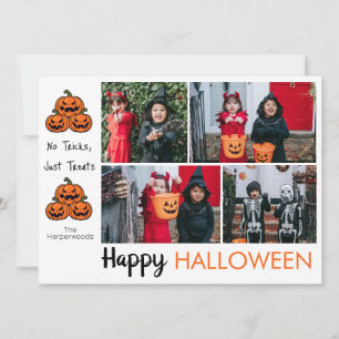 Cartes Pour Fêtes Annuelles Boo citrouille jack-o-lanterne Halloween Collage p