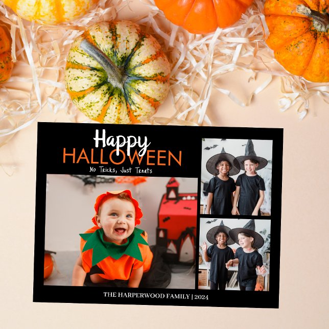 Cartes Pour Fêtes Annuelles Boo citrouille jack-o-lanterne Halloween Collage p (Créateur téléchargé)