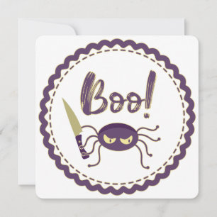 Cartes Pour Fêtes Annuelles Boo drôle Halloween personnage d'araignée main