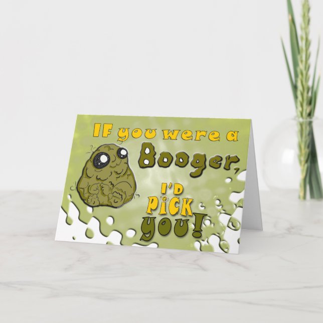 Cartes Pour Fêtes Annuelles Booger Love - Funny Valentines Day | Note d'annive (Devant)