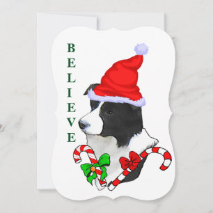 Cartes Pour Fêtes Annuelles Bordure Collie Noël