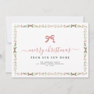 Cartes Pour Fêtes Annuelles Bordure de Joyeux Noël annonce de déménagement pou
