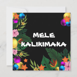 Cartes Pour Fêtes Annuelles Bordure de Noël hawaïenne - Mele Kalikimaka 