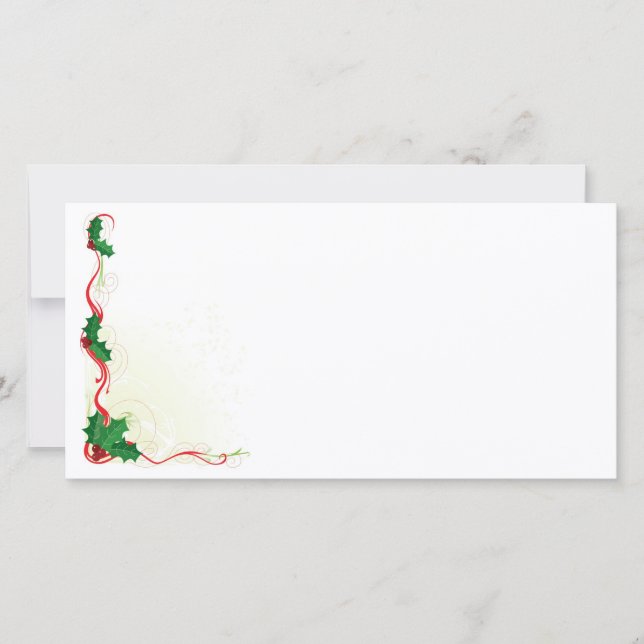 Cartes Pour Fêtes Annuelles Bordure de Noël Holly (Devant)
