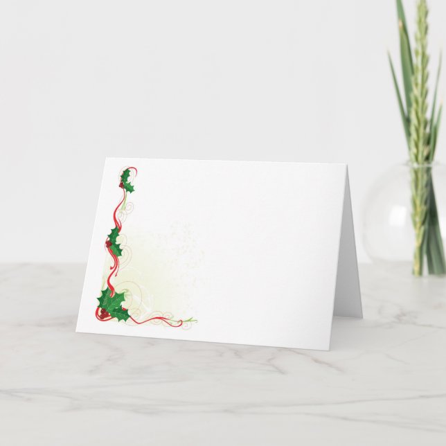 Cartes Pour Fêtes Annuelles Bordure de Noël Holly (Devant)