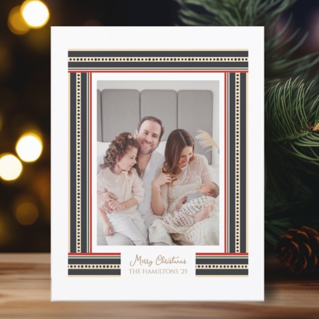 Cartes Pour Fêtes Annuelles Bordure de ruban de Noël simple (Créateur téléchargé)