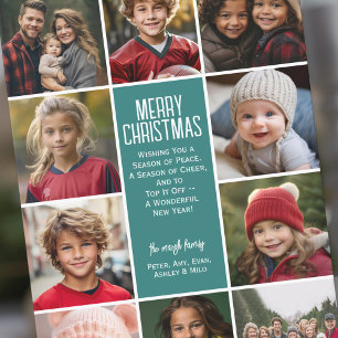 Cartes Pour Fêtes Annuelles Bordure photo 10 - Joyeux Noël Retro Line Art