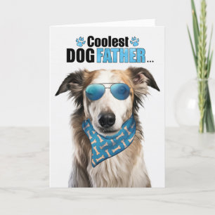 Cartes Pour Fêtes Annuelles Borzoi Chien Coolest Papa Jamais Fête des pères