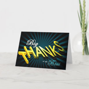 Cartes Pour Fêtes Annuelles Boss Big Merci étoile explosion de gratitude