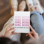 Cartes Pour Fêtes Annuelles Boss de fille rose moderne Meilleur cadeau de fill<br><div class="desc">Boss de fille rose moderne Meilleur cadeau de fille</div>