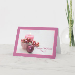 Cartes Pour Fêtes Annuelles Boss joyeux christsmas ornements rose Noël ca