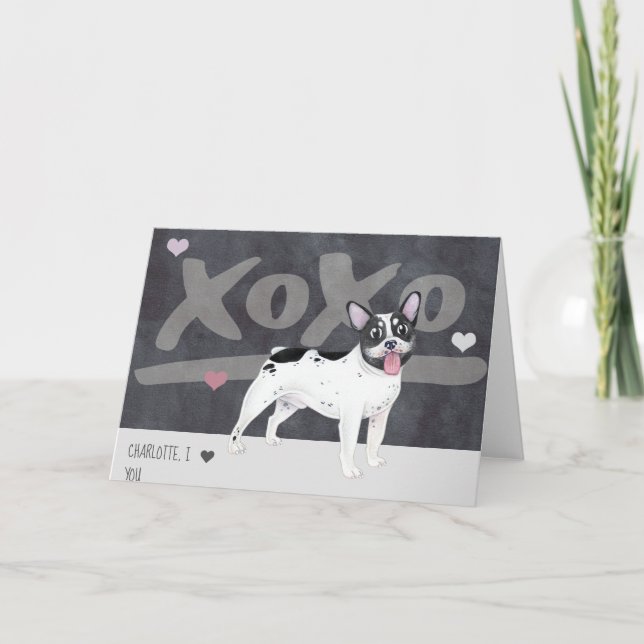 Cartes Pour Fêtes Annuelles Boston Terrier - French Bulldog Valentines Day (Devant)