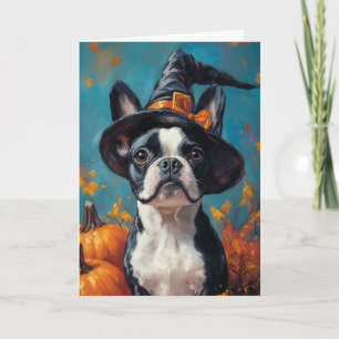 Cartes Pour Fêtes Annuelles Boston Terrier Halloween