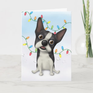 Cartes Pour Fêtes Annuelles Boston Terrier Noël BOST1