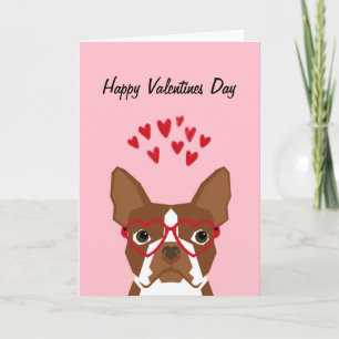 Cartes Pour Fêtes Annuelles Boston Terrier Red Valentines Love Card