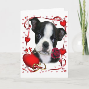 Cartes Pour Fêtes Annuelles Boston Terrier s'est levé pour la mère