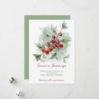 Cartes Pour Fêtes Annuelles Botanical Christmas Holidays Company Business