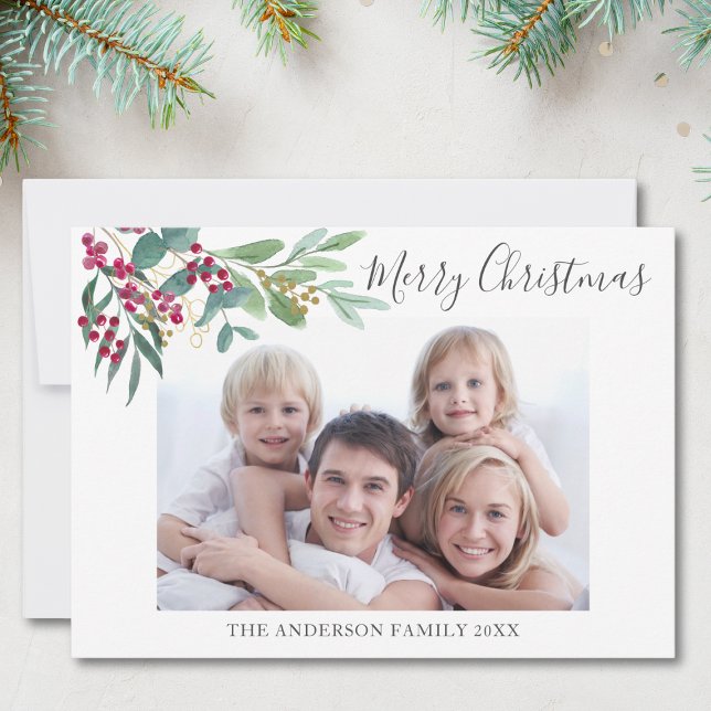 Cartes Pour Fêtes Annuelles Botanique d'hiver Photo Noël (Créateur téléchargé)