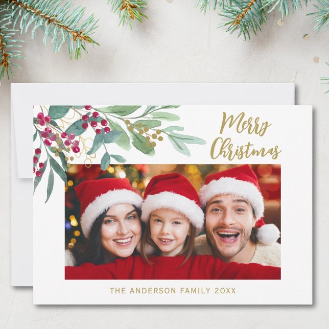 Cartes Pour Fêtes Annuelles Botanique d'hiver Photo Noël (Créateur téléchargé)