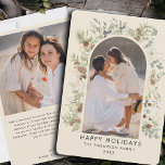 Cartes Pour Fêtes Annuelles Botanique Eucalyptus Verdure Noël personnalisé<br><div class="desc">Célébrez la saison des Fêtes avec l'élégance intemporelle de la Botanical Eucalyptus Greenery Custom Christmas Card. Doté d'une délicate couronne d'aquarelle botanique de verdure douce à l'eucalyptus, cette carte incarne un charme de cottagecore, parfait pour répandre la joie saisonnière. La couronne de feuillage minimale encadre votre photo de famille chère,...</div>
