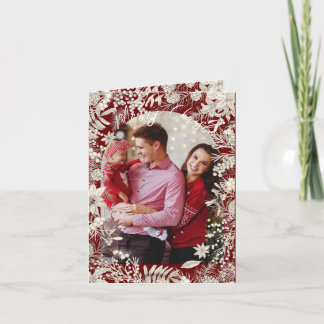 Cartes Pour Fêtes Annuelles Botaniques Floral 1 photo Arc Rouge Joyeux Noël