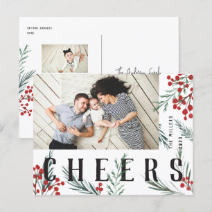 Cartes Pour Fêtes Annuelles Botaniques typographiques Salaires photo