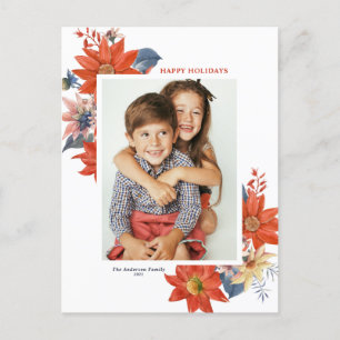 Cartes Pour Fêtes Annuelles Botaniques vintages d'hiver Joyeuses vacances Phot