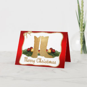 Cartes Pour Fêtes Annuelles Botte de cowboy de l'Ouest Corde de Garland Joyeux