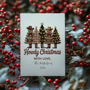 Cartes Pour Fêtes Annuelles Bottes de cow-boy rustiques Noël occidental