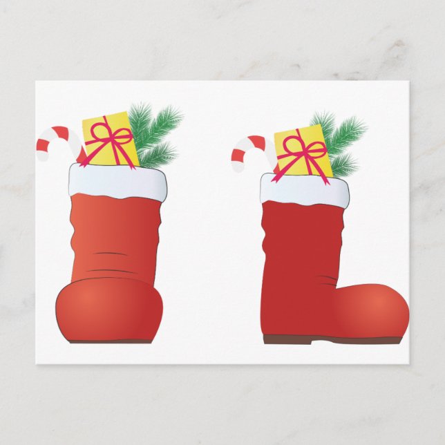 Cartes Pour Fêtes Annuelles Bottes de Noël (Devant)