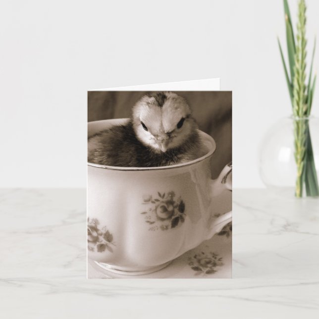 Cartes Pour Fêtes Annuelles Bottes En Tasse De Thé, Pâques (Devant)
