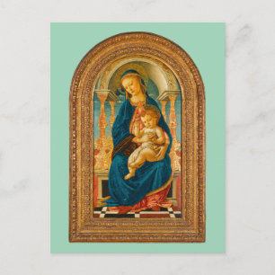 Cartes Pour Fêtes Annuelles Botticelli (1445-1510) Madonna & Child Enthroned