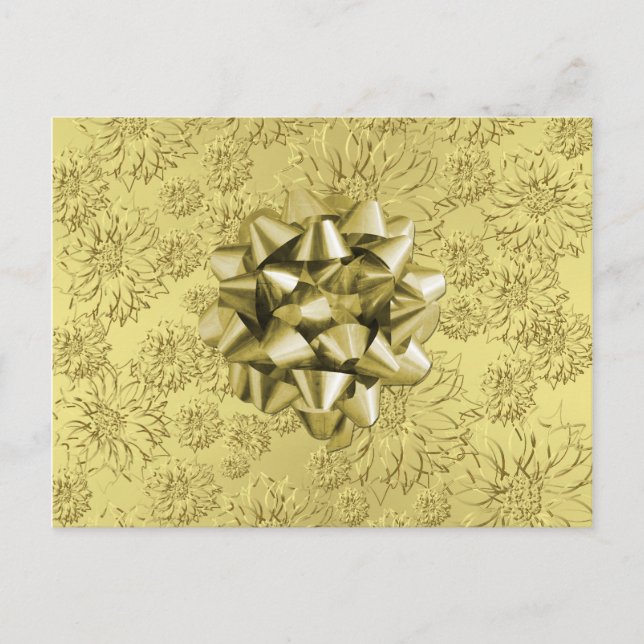 Cartes Pour Fêtes Annuelles Bouchon de Noël à huile d'or fleurie avec boue (Devant)