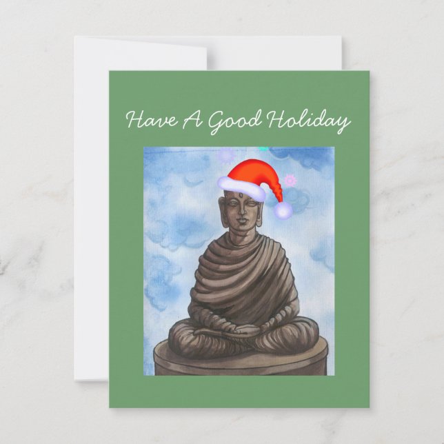 Cartes Pour Fêtes Annuelles Bouddha de Noël ! (Devant)