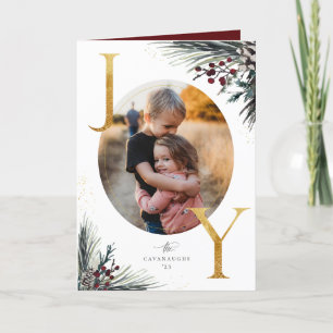 Cartes Pour Fêtes Annuelles Boughs d'hiver rustique Golden Joy 5 Photo