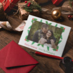 Cartes Pour Fêtes Annuelles Boughs & Holly Christmas<br><div class="desc">Boughs et la carte de vacances de Noël saint. Photo modèle via Pixabay sous licence CC0 et doit être remplacée par votre propre photo</div>