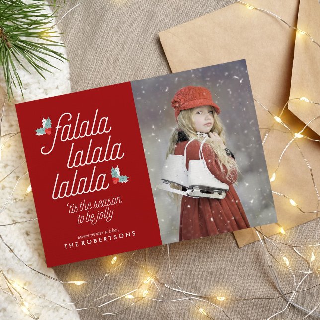 Cartes Pour Fêtes Annuelles Boughs of Holly Festive Christmas (Créateur téléchargé)