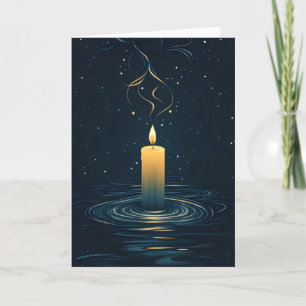 Cartes Pour Fêtes Annuelles Bougie bleu clair