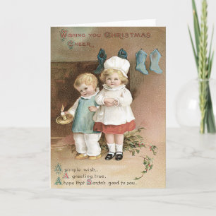 Cartes Pour Fêtes Annuelles Bougie de houx de bas d'enfants