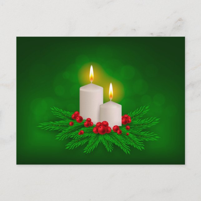 Cartes Pour Fêtes Annuelles Bougie de Noël (Devant)