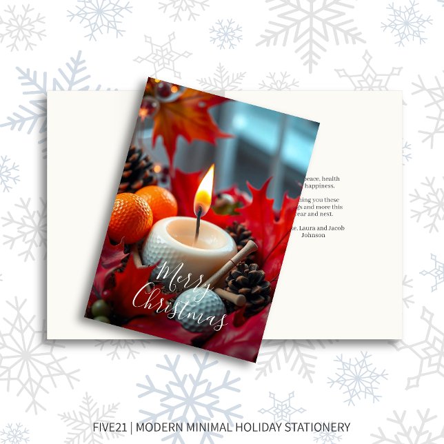 Cartes Pour Fêtes Annuelles Bougie de Noël de golf (Créateur téléchargé)