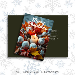 Cartes Pour Fêtes Annuelles Bougie de Noël de golf ・ Olive