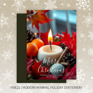 Cartes Pour Fêtes Annuelles Bougie de Noël de golf ・ Olive