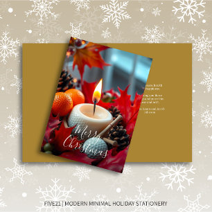 Cartes Pour Fêtes Annuelles Bougie de Noël de golf ・ Or