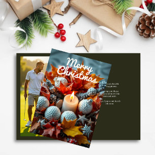 Cartes Pour Fêtes Annuelles Bougie de Noël de golf ・ Photo de famille Olive