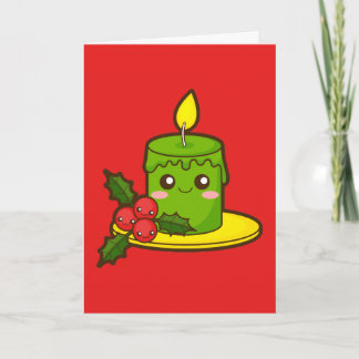 Cartes Pour Fêtes Annuelles Bougie de Noël et Holly